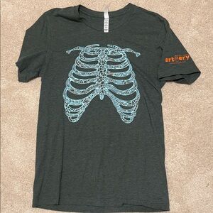 Dark Gray Skeleton Graphic Tee